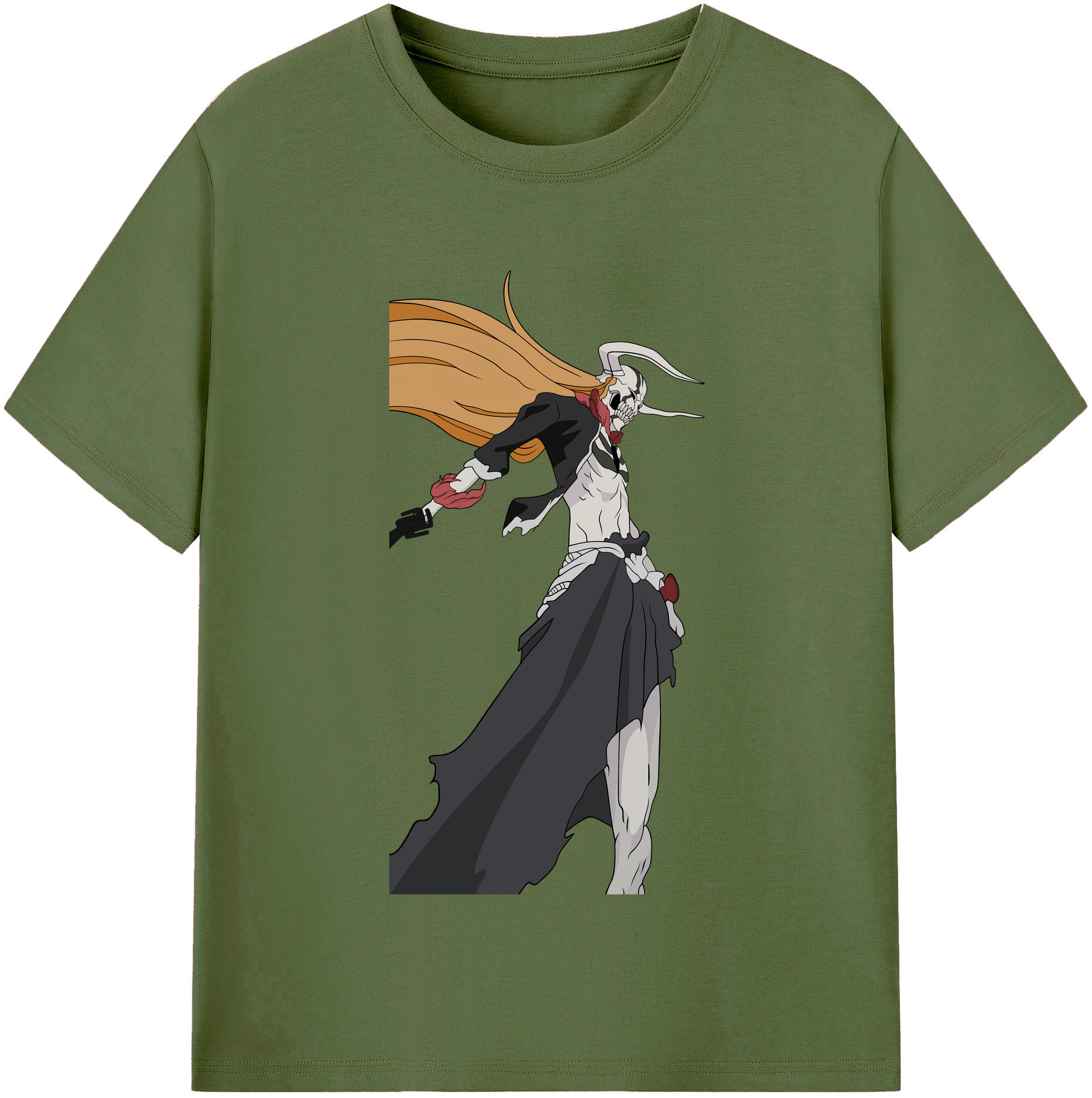 （画像用） ブリーチ 黒崎一護（くろさき いちご）BLEACH Kurosaki Ichigo 綿100％半袖Tシャツ（フロントプリント）